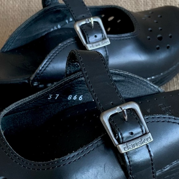 DANSKO Merrie Clogs Black Leather Mary Jane Slip-on Styling EU 37 / US 6.5-7 - Picture 8 of 12